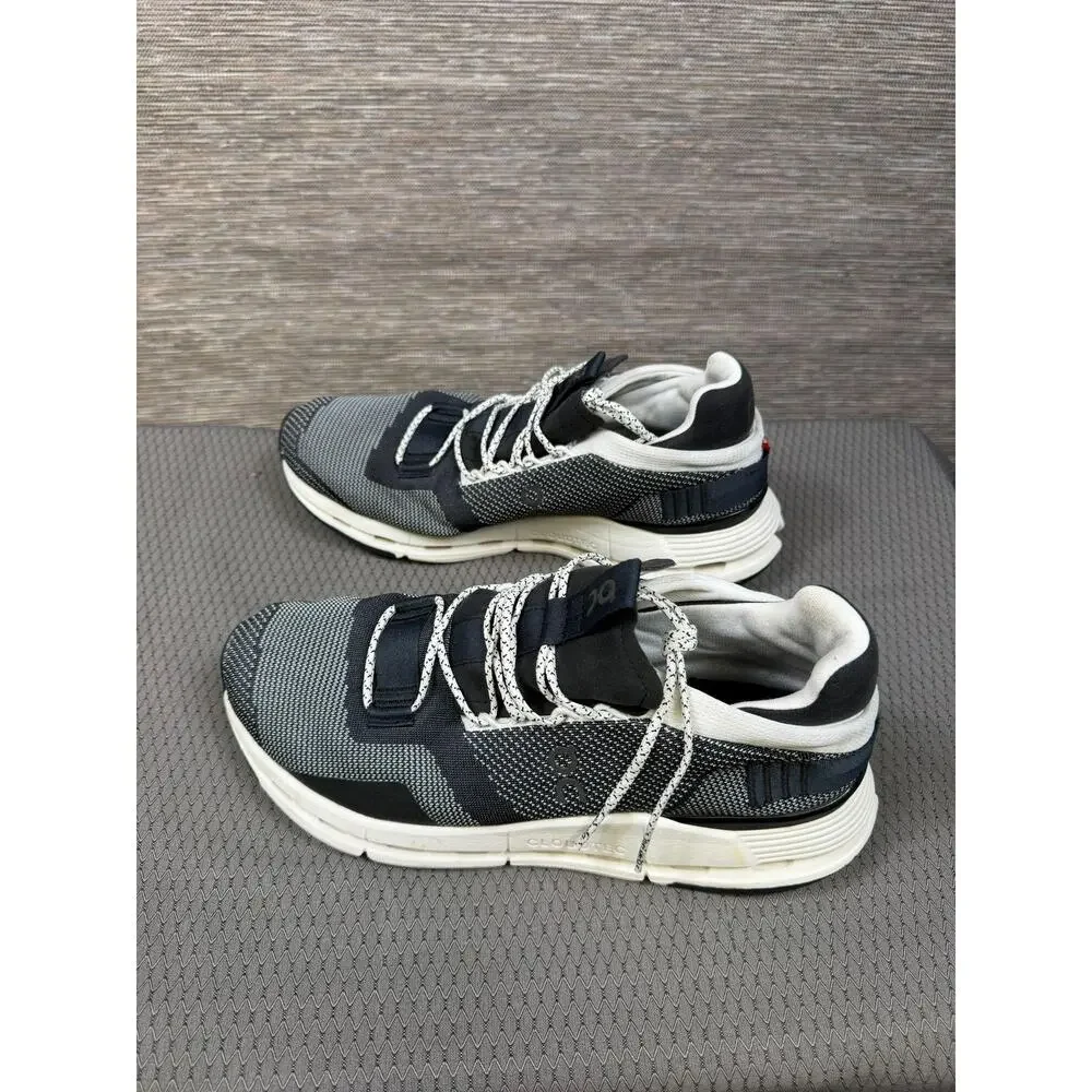 On Cloudnova Shoes Mens Size 9.5 Gray White Running Athletic Sneakers CloudTec